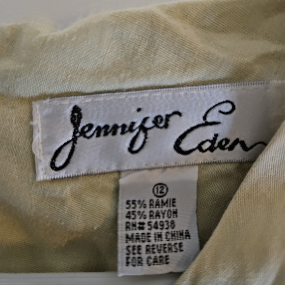 jennifer eden sleeveless butter yellow linen fully lined size 12 - Picture 2 of 4